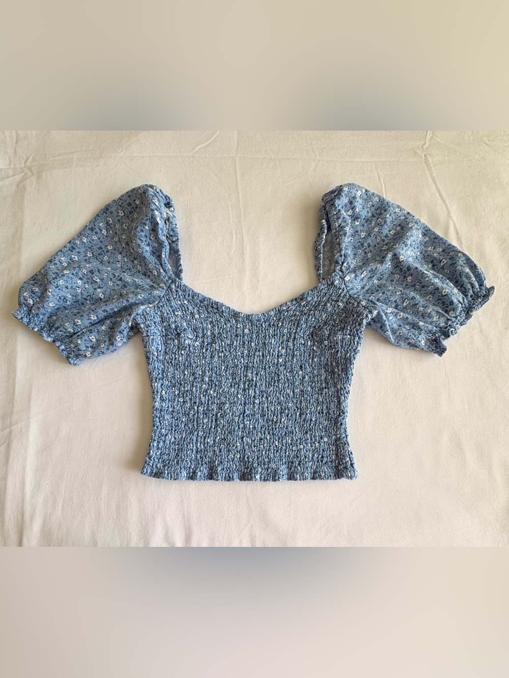 Abercrombie & Fitch Floral Smocked Puff Sleeve Top Size S
